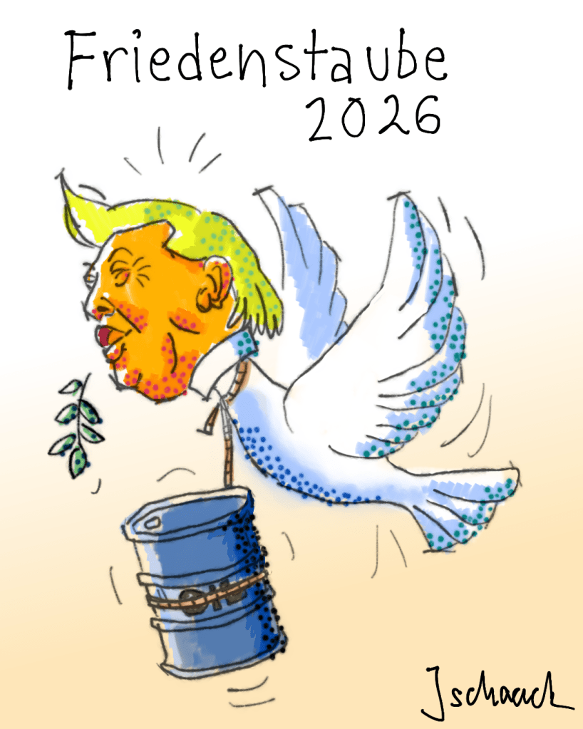 Friedenstaube 2026 – inspiriert von Donald Trump